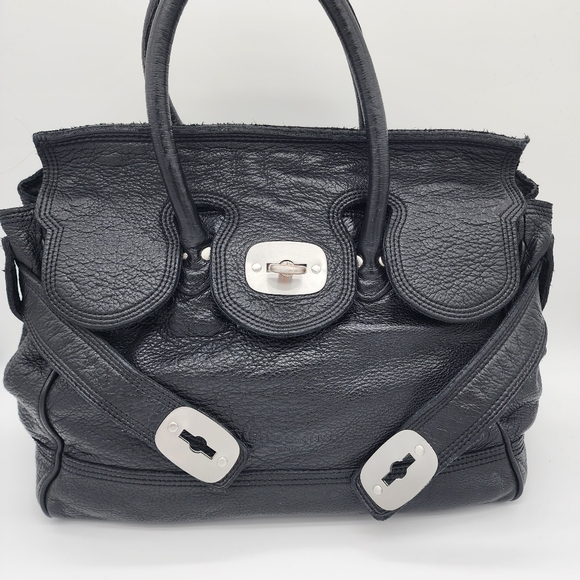 LIEBESKIND BERLIN Vintage Y2K Leather Black Handbag Satchel Large - Picture 2 of 16